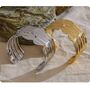 Cannes D'or Gold Ombré Slide V Gala Curve Rim Gift Bangle, thumbnail 2 of 4