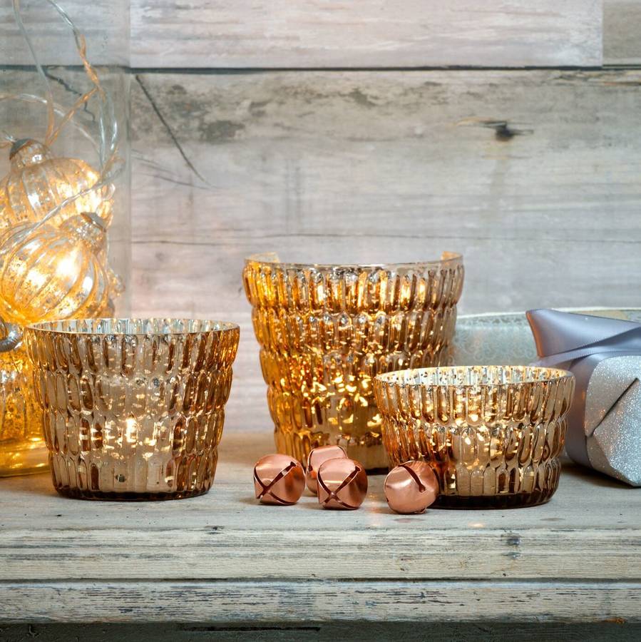 rose glass tea light holder by ella james