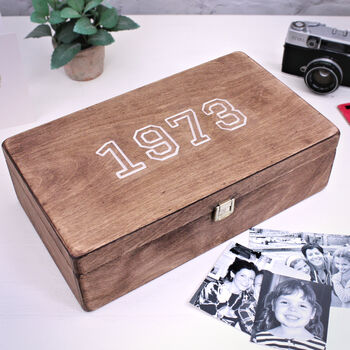 Personalised Wooden Year Memory Box, 3 of 6