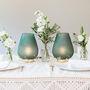 Emerald Green Opaque Glass Fluted Ribbed Battery Lamp, thumbnail 3 of 4