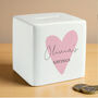 Personalised Pink Heart Money Box, thumbnail 1 of 6