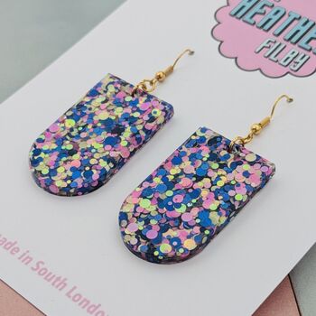 Classic Glitter Spring Drop Statement Resin Earrings, 4 of 8