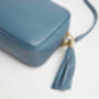 Verona Crossbody Denim Blue Tassel Bag, thumbnail 2 of 2