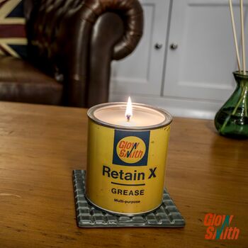 Vintage Grease Tin – Candle For Men | Oil Can | Man Cave Decor | Classic Car Guy | Mechanic Gifts | Car Gift | Smoked Vanilla, 2 of 7