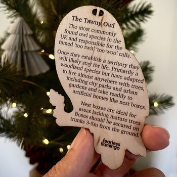 Tawny Owl Wooden Decoration Keepsake, 2 of 4