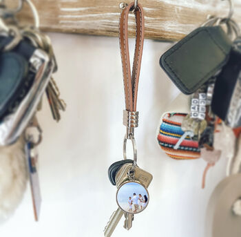 Personalised Photograph Faux Leather Strap And Key Ring, 8 of 8