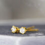 Tiny White Diamond Stud Earrings Silver Or Gold, thumbnail 3 of 12