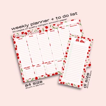 Cherry Print A4 Weekly Planner, 6 of 6