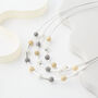 Three Tone Beaded Triple Layer Necklace, thumbnail 1 of 3