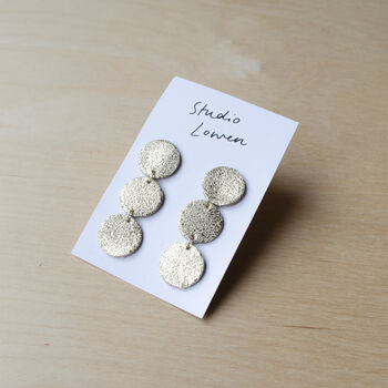 Steren Silver Or Gold Statement Earrings, 2 of 5