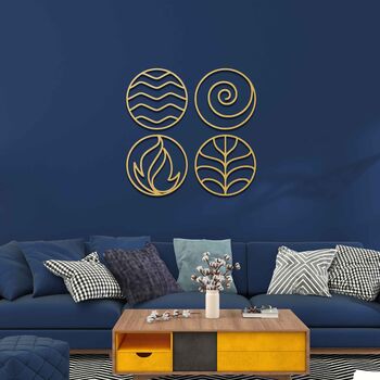 Four Elements Wooden Wall Art Home Room Decor, 8 of 10