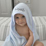 Personalised Hooded Baby Towel Blue, thumbnail 2 of 6