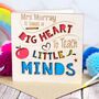 3D Wooden Engraved Teacher Big Heart To Teach Card, thumbnail 1 of 5