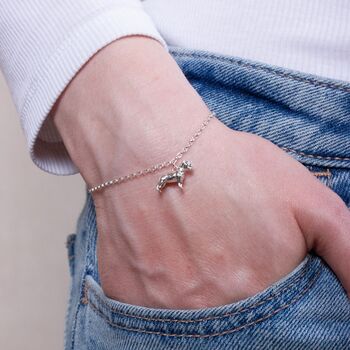 Personalised 3D Staffordshire Bull Terrier Silver Chain Bracelet, 3 of 10