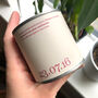 Personalised Date Scented Soy Wax Candle, thumbnail 3 of 5