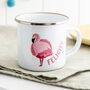 Personalised Children's Flamingo Animal Enamel Mug, thumbnail 1 of 7