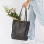 Dark Chocolate Soft Leather Tote Shopper, thumbnail 5 of 12
