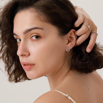 Sterling Silver Genuine Freshwater Pearl 16 G Flat Back Stud Earrings, 8 of 12