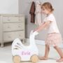 Personalised Light Blue, White, Red Or Pink Toy Pram, thumbnail 2 of 10