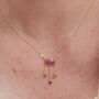 Pink Tourmaline Diamond Slice Pendant Necklace, thumbnail 2 of 9
