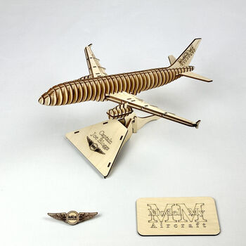 Airbus A320 Ceo Wingfence Model Plane Personalised Wooden Kit, 8 of 12