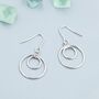 Sterling Silver Double Circle Drop Hook Earrings, thumbnail 7 of 12