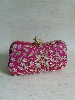 Hot Pink Frog Clasp Clutch, 4 of 12