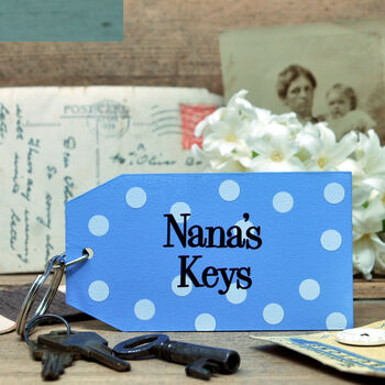 Spotty Granny's Nana's Gran's Keys Key Ring, 2 of 3