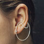 Statement Silver Double Hoop Ear Cuff Stud Earrings, thumbnail 1 of 6