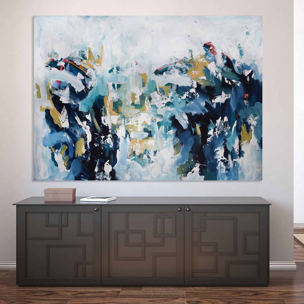 large original landscape canvas painting abstract art by omar obaid