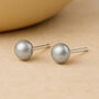 Sterling Silver Grey Freshwater Pearl Stud Earrings, thumbnail 1 of 6