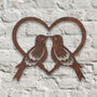 Metal Love Birds In Heart Wall Art Sculpture, thumbnail 1 of 1