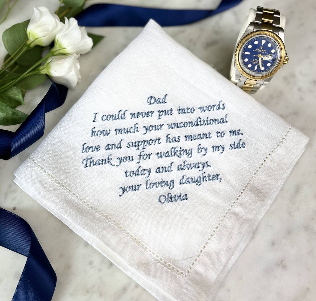 Father Of The Bride Message Handkerchief, 1 of 5