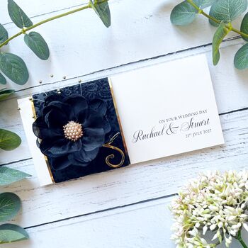 Handmade Money Wallet For Wedding In Black, 6 of 8
