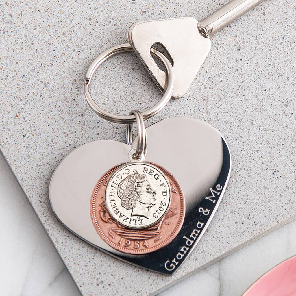 Image of Grandma And Me Heart Keyring