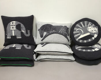 Elephant Cushion In Knitted Lambswool, 6 of 6
