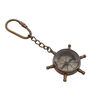 Bronze Ship Wheel Compass Keyring, thumbnail 7 of 9