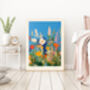 Flower Meadow Blue Sky Art Print, thumbnail 3 of 3