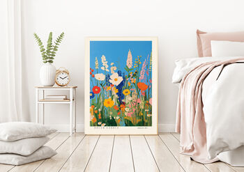Flower Meadow Blue Sky Art Print, 3 of 3