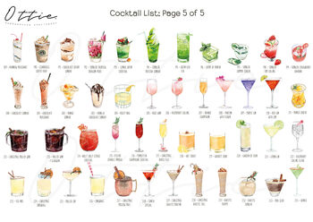 Custom Cocktail Menu Green And Gold Leaf Two Cocktails, 8 of 9