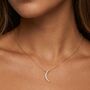 Gold Or Silver Women’s Dainty Crescent Moon Necklace, Celestial Jewellery Gift For Her, thumbnail 1 of 5