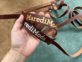 Personalised Beach Towel And Leather Strap 2nd Anniversary Gift Set, 8 of 12