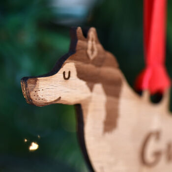 Persoanlised Husky Wooden Dog Christmas Decoration, 10 of 10