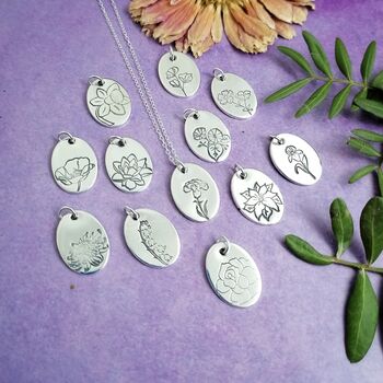Personalised Birth Month Flower Necklace, 3 of 10