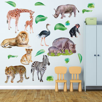 Watercolour Jungle Animal Wall Stickers, 2 of 2