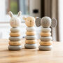 Personalised Wooden Stacker Toy Rabbit Bear Or Elephant, thumbnail 1 of 12