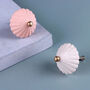 G Decor Belle Ombrelle Ceramic Door Knob In Soft Cream And Pastel Pink With Brass Finish, thumbnail 1 of 5