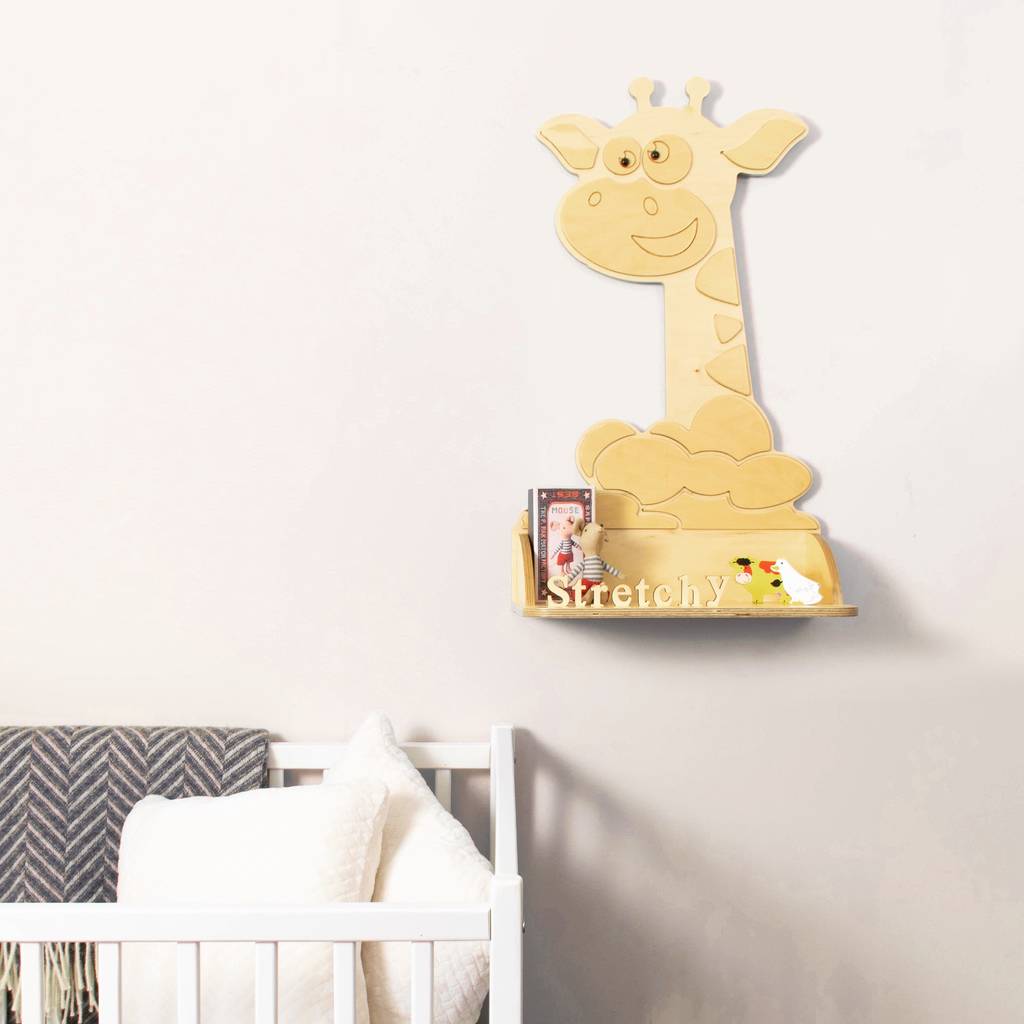 Personalised Giraffe Wooden Children's Shelf By Funimals