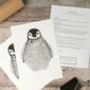 Personalised Baby Penguin Footprint Kit, Unframed, thumbnail 9 of 12