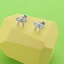 Sparkly Bow Stud Earrings, thumbnail 1 of 2